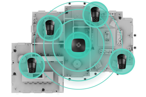 Système d'alarme sans fil installé dans une villa