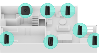 éléments d'un système d'alarme dans une maison
